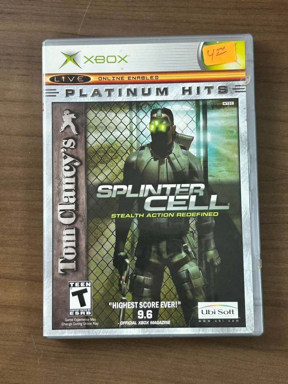 Tom Clancy’s Splinter Cell Xbox Platinum Hits Ubisoft With Case & Manual